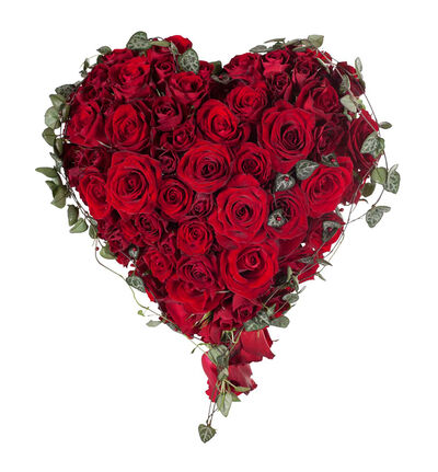 Rød brudebukett hjerte med roser